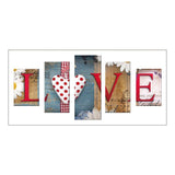 5pcs/set LOVE - Full Drill Round Drill Painting - 95x45cm