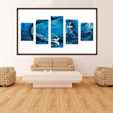 5pcs/set Mermaid - Full Drill Round Drill Painting - 95x45cm