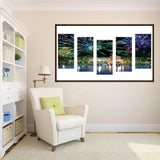 5pcs/set Waterside City - Full Drill Round Drill Painting - 95x45cm