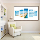 5pcs/set Landscape - Full Drill Round Drill Painting - 95x45cm