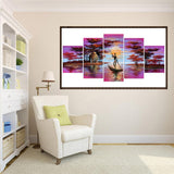 5pcs/set Rowing - Full Drill Round Drill Painting - 95x45cm