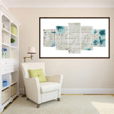 5pcs/set Home - Full Drill Round Drill Painting - 95x45cm