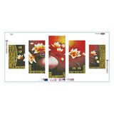 5pcs/set Vase - Full Drill Round Drill Painting - 95x45cm