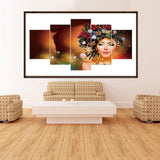 5pcs/set Beauty - Full Drill Round Drill Painting - 95x45cm