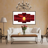 5pcs/set Sunrise - Full Drill Round Drill Painting - 95x45cm