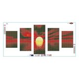 5pcs/set Sunrise - Full Drill Round Drill Painting - 95x45cm