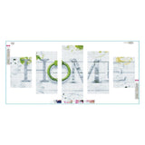 5pcs/set Home - Full Drill Round Drill Painting - 95x45cm