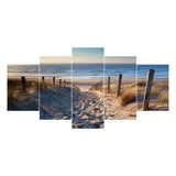 5pcs/set Beach - Full Drill Round Drill Painting - 95x45cm