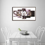 5pcs/set Moth Orchid - Full Drill Round Drill Painting - 95x45cm