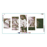 5pcs/set Moth Orchid - Full Drill Round Drill Painting - 95x45cm