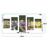 5pcs/set City - Full Drill Round Drill Painting - 95x45cm