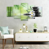 5pcs/set Bamboo Stone - Full Drill Round Drill Painting - 95x45cm