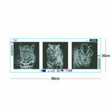 3pcs/set Animals - Full Square Diamond Painting - 80x30cm