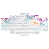 5pcs/set Flower - Full Drill Round Drill Painting - 95x45cm