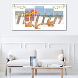 5pcs Beach - Full Drill Round Drill - 95x45cm