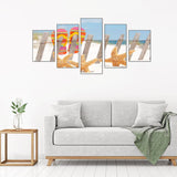 5pcs Beach - Full Drill Round Drill - 95x45cm