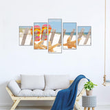 5pcs Beach - Full Drill Round Drill - 95x45cm