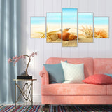 5pcs Beach - Full Drill Round Drill - 95x45cm