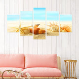 5pcs Beach - Full Drill Round Drill - 95x45cm