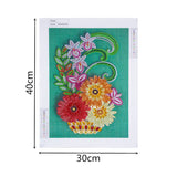 Flower - Partial Special Shaped Diamond Painting 30*40cm