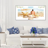 5pcs/set Beach - Full Drill Round Drill Painting - 95x45cm