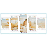 5pcs/set Beach - Full Drill Round Drill Painting - 95x45cm
