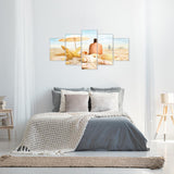 5pcs/set Beach - Full Drill Round Drill Painting - 95x45cm