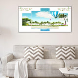 5pcs Beach - Full Drill Round Drill - 95x45cm