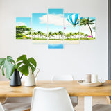 5pcs Beach - Full Drill Round Drill - 95x45cm