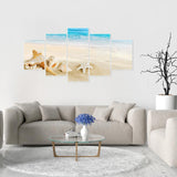 5pcs Beach - Full Drill Round Drill - 95x45cm