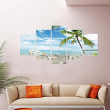 5pcs Beach - Full Drill Round Drill - 95x45cm