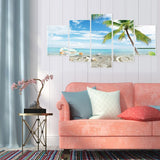 5pcs Beach - Full Drill Round Drill - 95x45cm