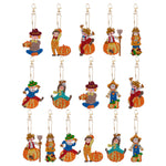 12/16Pcs/Set-Animal-Double Side Drill-Diamond Keychain