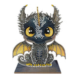 Owl-Single Side Drill-Wooden Diamond Desktop Ornament