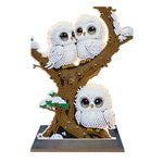 Owl-Single Side Drill-Wooden Diamond Desktop Ornament