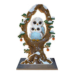 Owl-Single Side Drill-Wooden Diamond Desktop Ornament