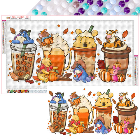 Winnie the Pooh-Full Round Diamond Painting-70x40cm-Large Size