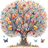 Butterfly Tree-Full Round Diamond Painting-40x40cm