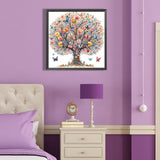 Butterfly Tree-Full Round Diamond Painting-40x40cm