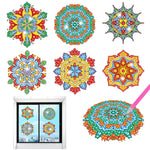 6Pcs/Set-Mandala-Diamond Glass Sticker