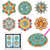 6Pcs/Set-Mandala-Diamond Glass Sticker