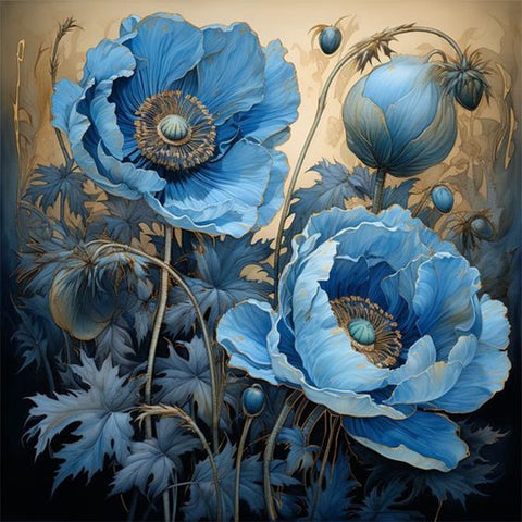 Poppy-Full Round Diamond Painting-30x30cm