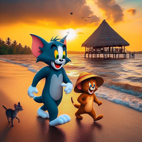 Cartoon-Full Round Diamond Painting-50x50cm