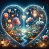 Heart Tree-Full Round Diamond Painting-30x30cm