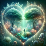 Heart Tree-Full Round Diamond Painting-30x30cm