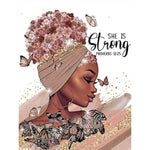 African American Girl-Full Round Diamond Painting-30x40cm