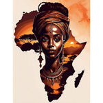 African American Girl-Full Round Diamond Painting-30x40cm