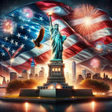American Eagle-Full Round Diamond Painting-30x30cm