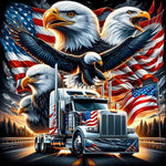 American Eagle-Full Round Diamond Painting-30x30cm