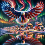 American Eagle-Full Round Diamond Painting-30x30cm